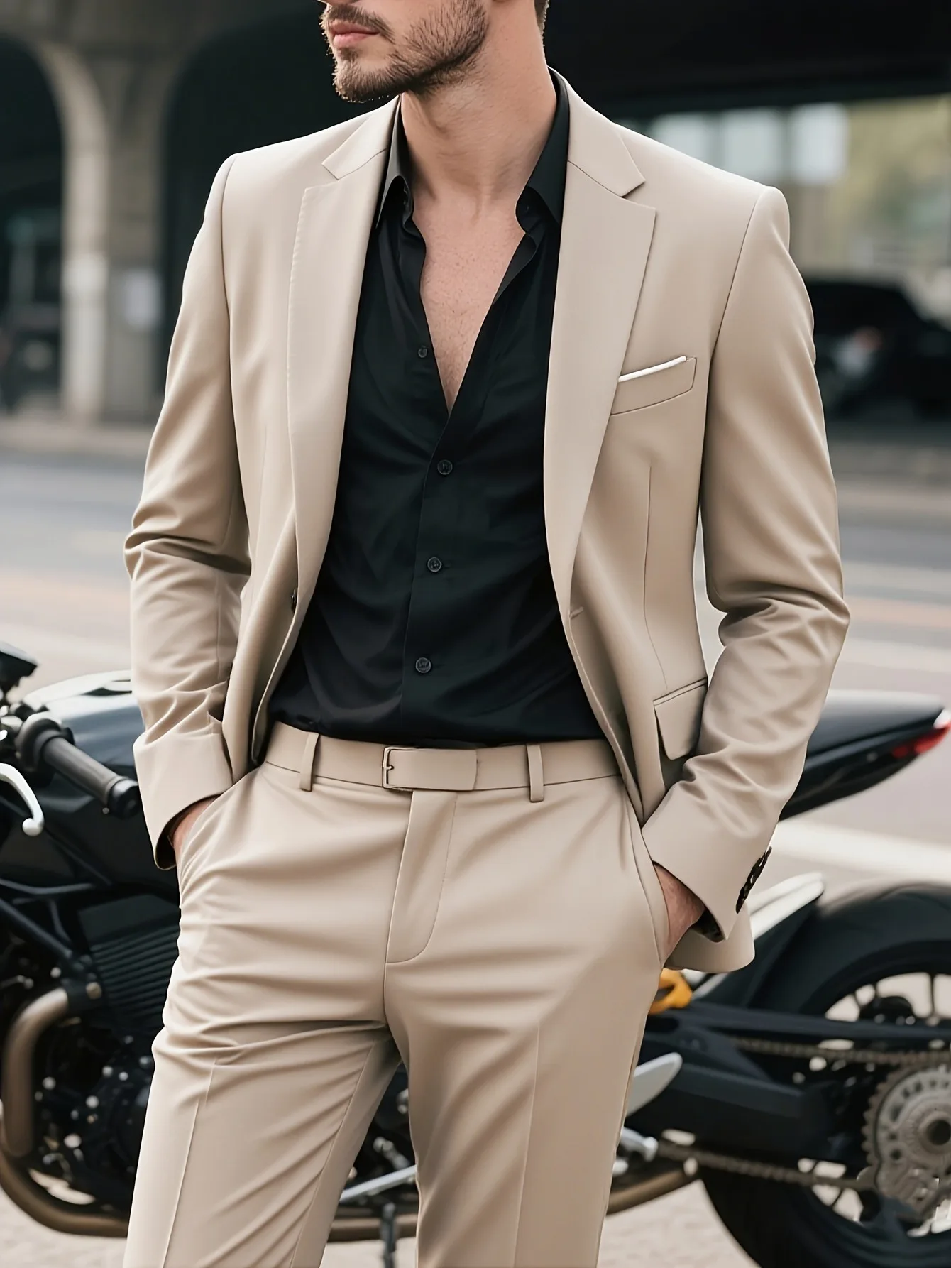 

[Business Suit]2pcs Men's Classic Formal Suit Set - High-quality, comfortable & stylish jacket-pants combo,for business meetings