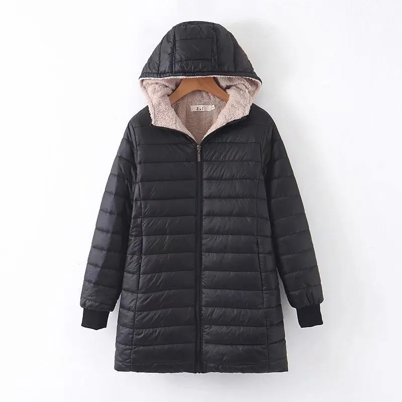 2023 Winter New Korean Version Slim Fit, Waterproof Hooded Mid Length Cotton Coat for Women\'s Warmth