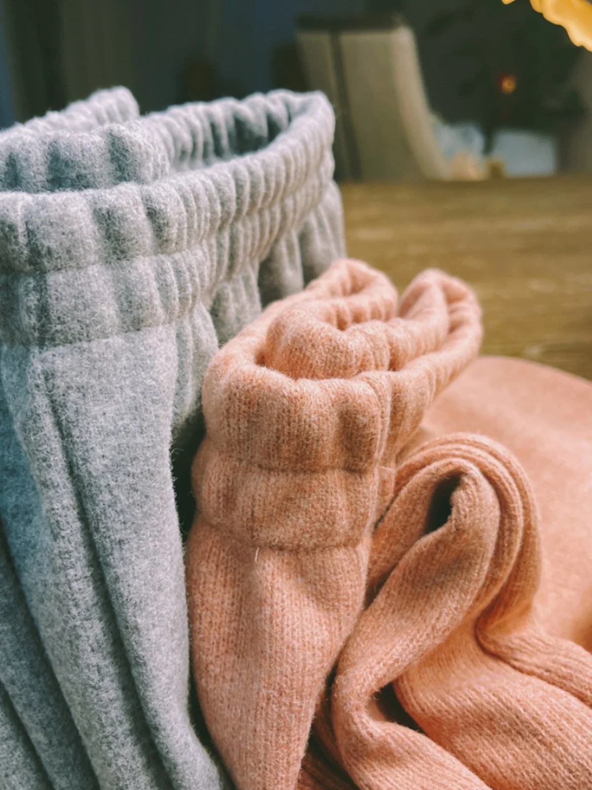 سراويل صوفية عالية المحتوى سراويل نسائية واسعة الساق لون نقي تأثير التخسيس سراويل غير رسمية مريحة