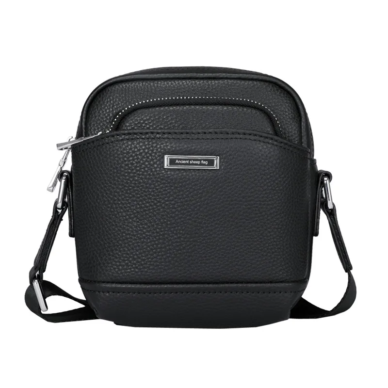 New men’s genuine leather mini crossbody bag, cowhide shoulder bag, casual men’s bag, small backpack, suitable for business and