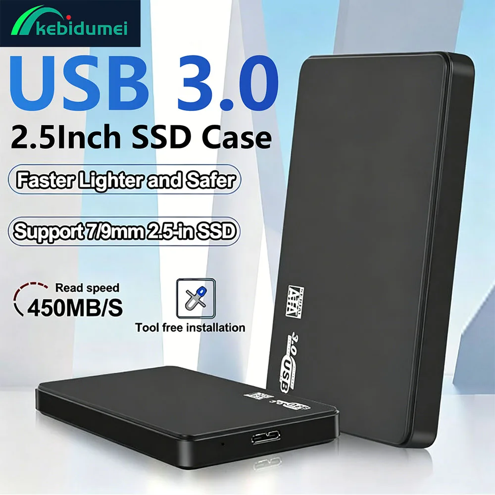 

Kebidumei 2.5" SATA to USB3.0 HDD Enclosure With USB3.0 Cable Mobile Hard Drive ABS Case SSD External Storage HDD Box for Laptop