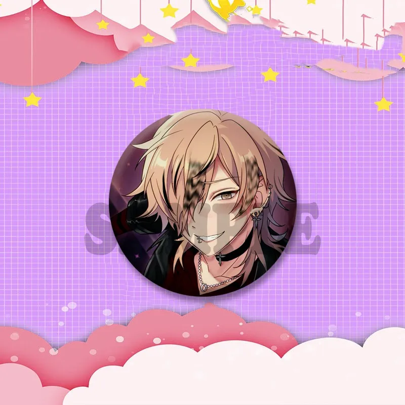 Ensemble Stars Anime Button Pin Game Figure Kaoru Hakaze Cartoon Brooch Cosplay Badge Bag Decor Accessories Gamer Collect Gifts