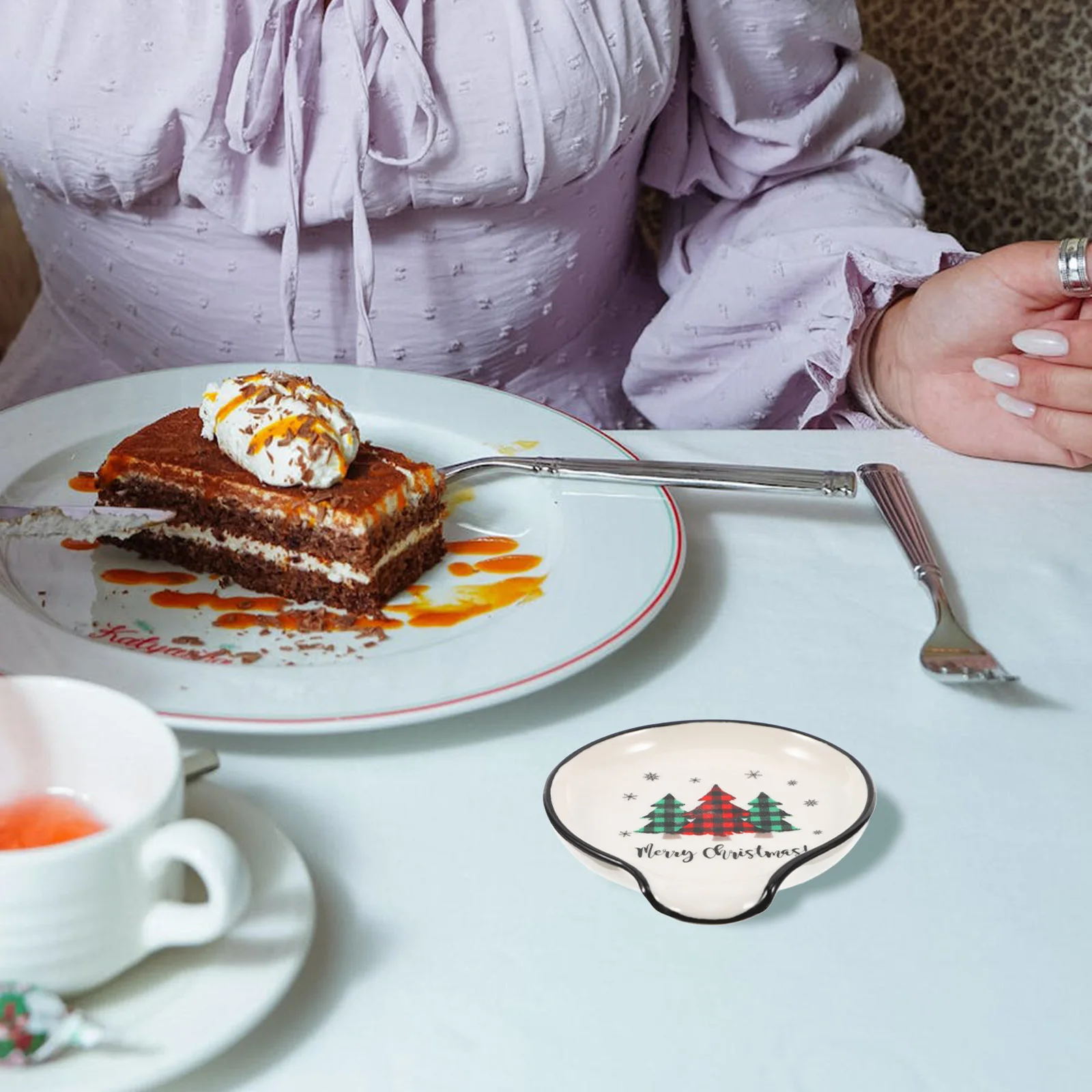 

Christmas Spoon Rest Ceramic Utensil Holder Kitchen Stove Top Cooking Spoon Tray Holiday Kitchen Decor Utensil Rest