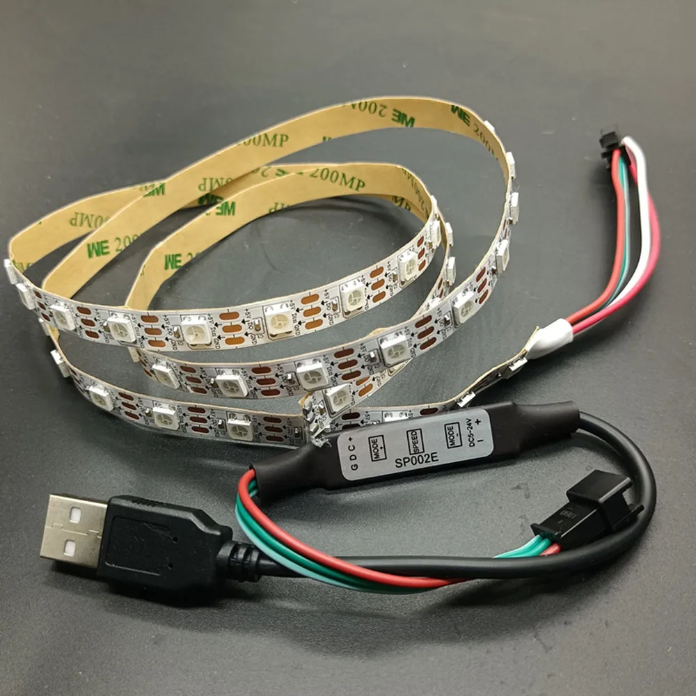 WS2812B WS2811 Controller USB Mini 3 Keys 4 Keys For Pixel LED Strip Light SP002E WS2812 LED Light Strip Power Bank TV DC5V-24V