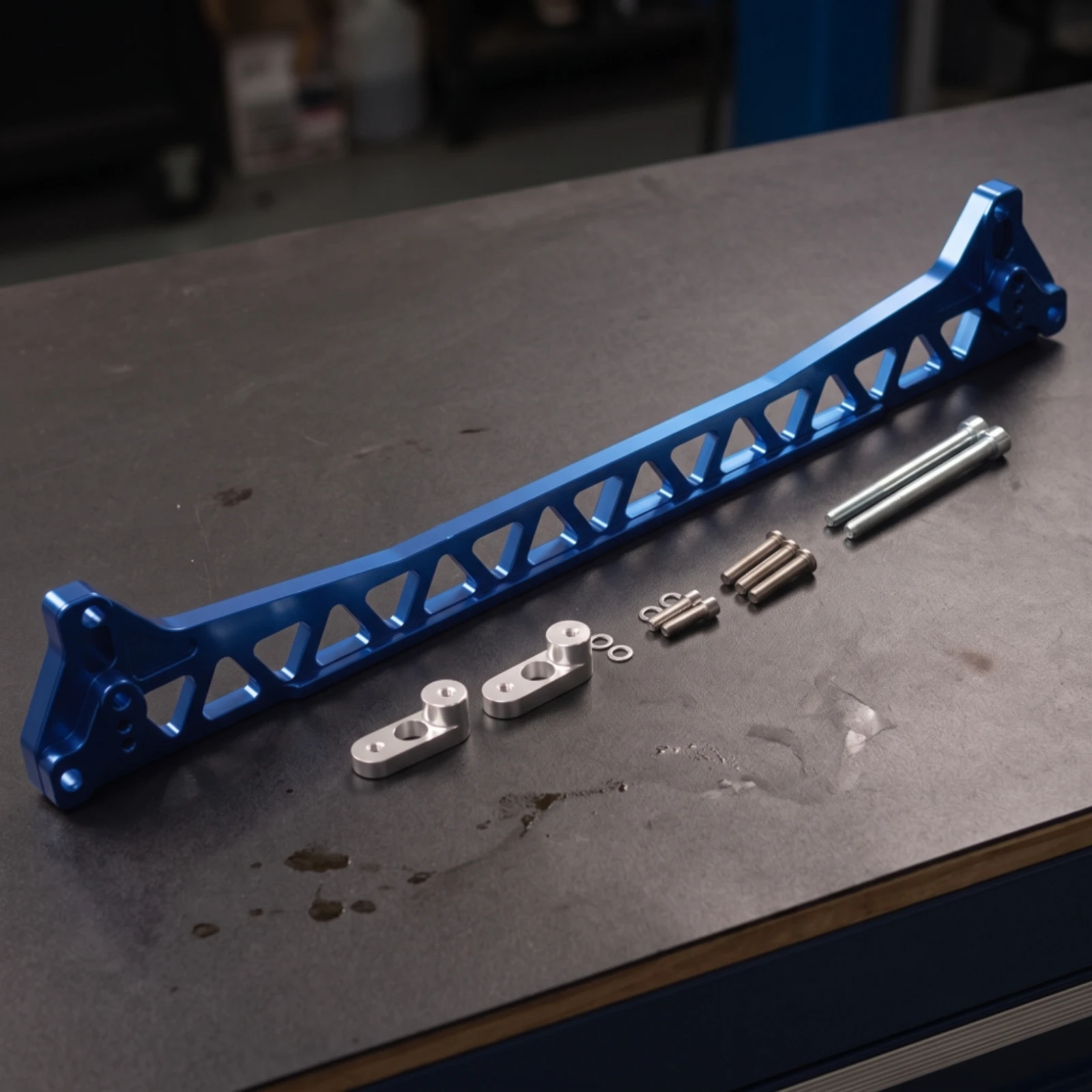 Chassis Brace with Hardware Triangular Cutout Chassis Support Bar Lightweight for Car Enthusiasts, Track Cars, Street Upgrades