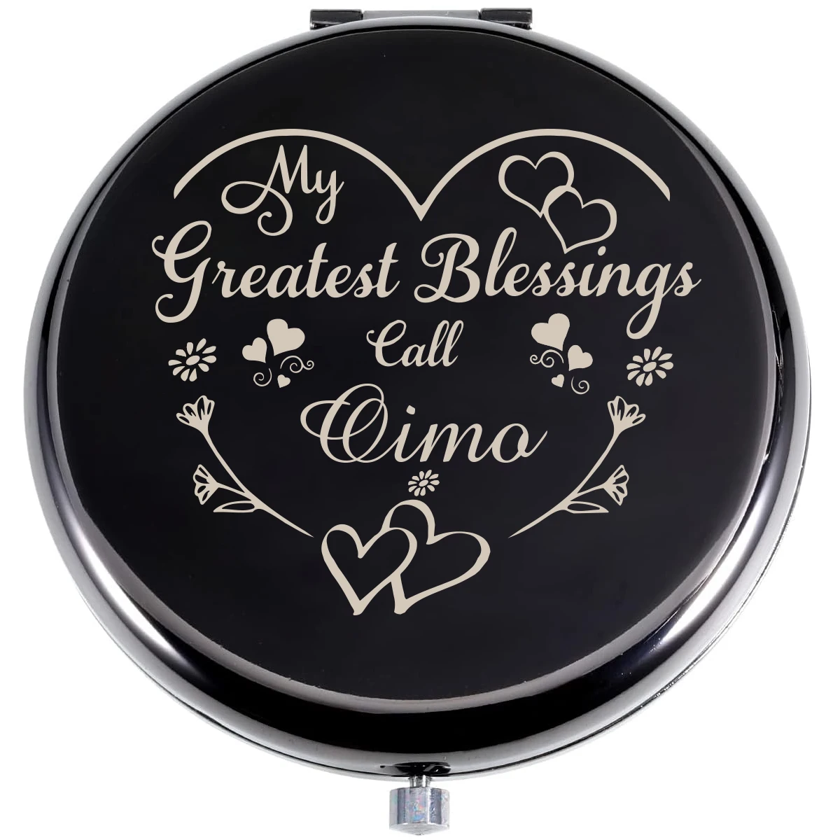 Miroir pliable en métal avec gravure de nom personnalisé, beauté mes plus grandes bénédictions, pour mariage, mariée, demoiselle d'honneur, 1 pièce