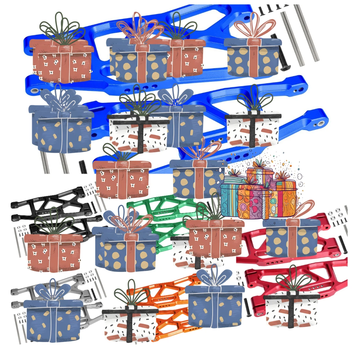 

Передние/задние нижние рычаги из сплава GPM для TRAXXAS 1/5 X-Maxx 1/6 Funco Pro Sand Car