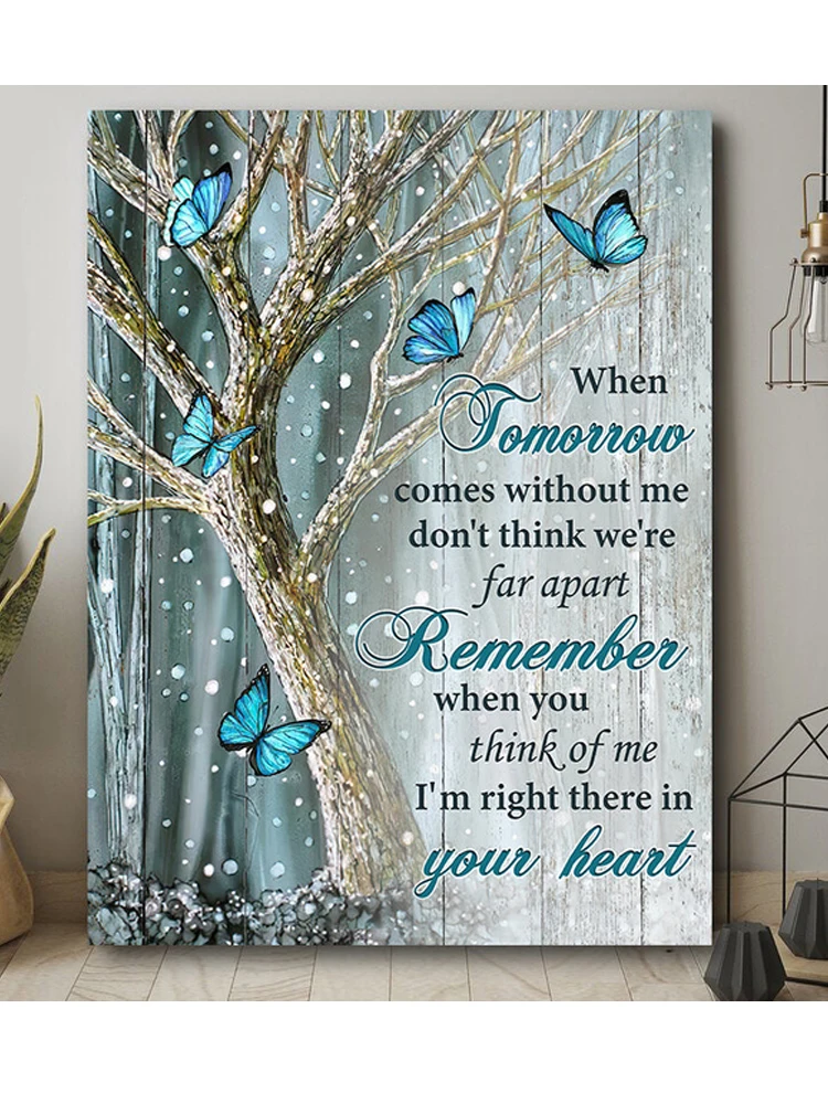 diamond Embroidery wood plank painting butterfly tree letters 5d diy full diamond painting landscape mosaic Personality T2003