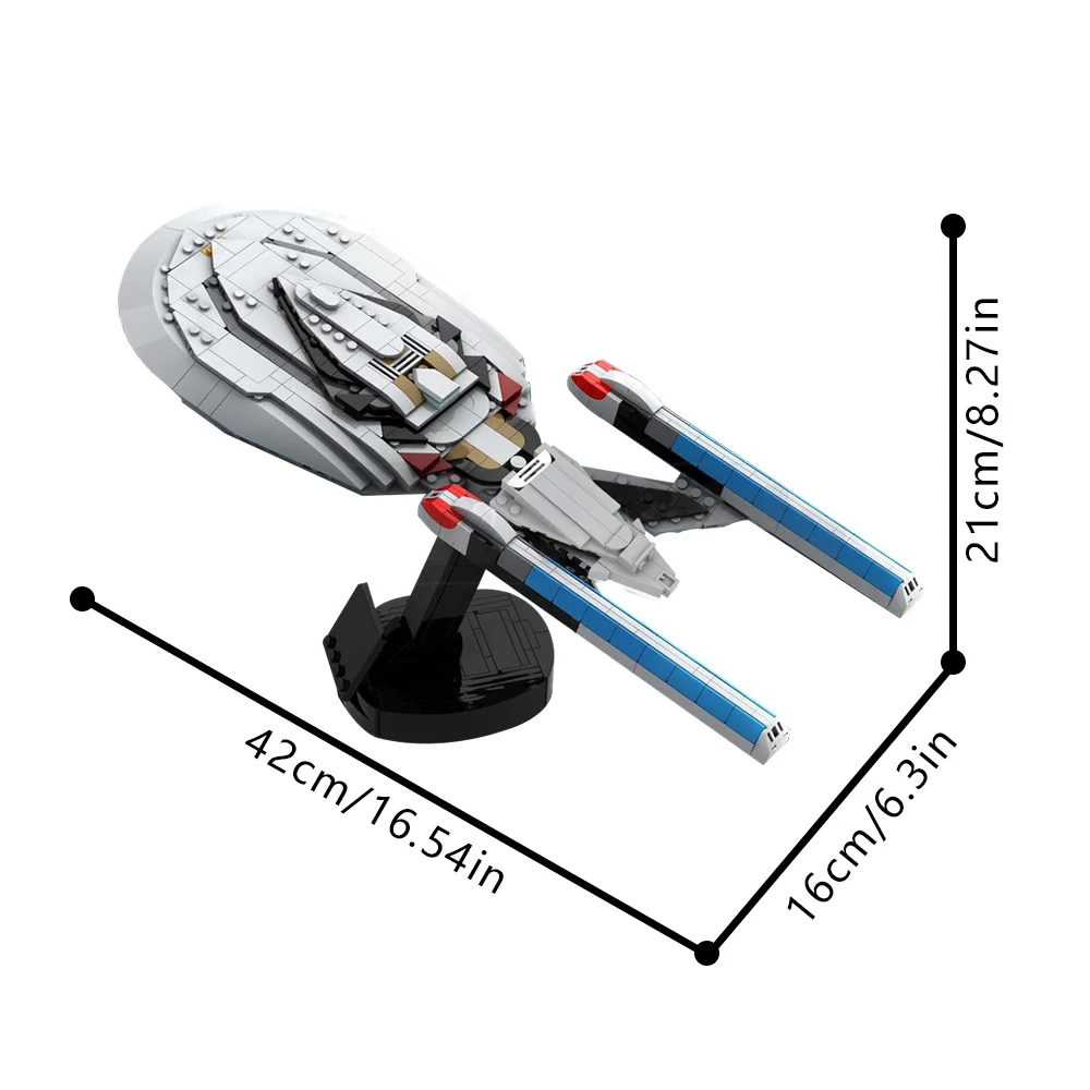 

MOC USS Enterprise (NCC-1701-E) Строительные блоки в масштабе миди Космический военный корабль Модель Кирпичи Детская игрушка Коллекционный орнамент