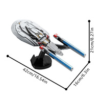 MOC USS Enterprise (NCC-1701-E) Midi Scale Building Blocks Space Warspaceship Model Bricks Kid Toy Collectible Ornament