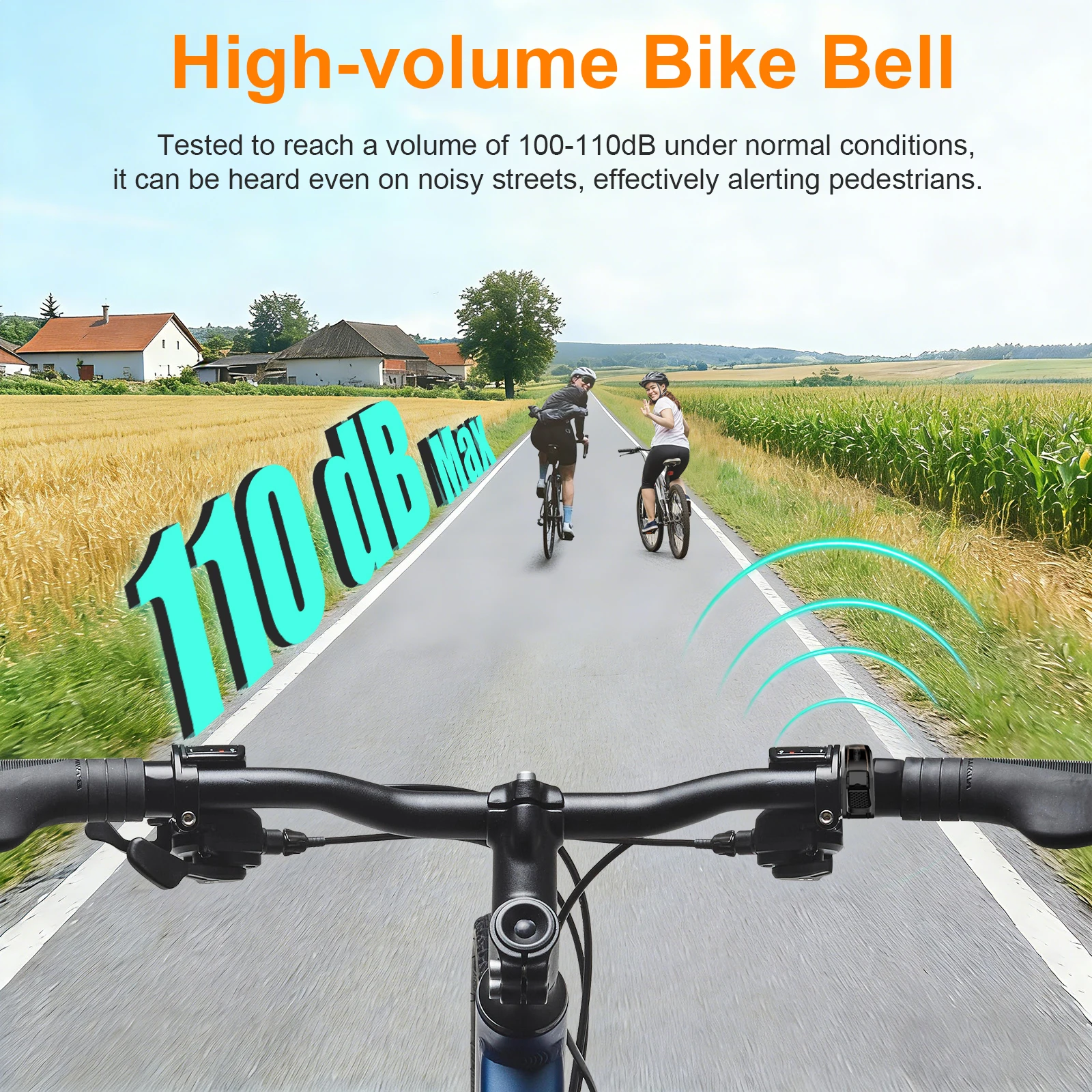 Tavaler New Upgrade Bicycle Bell 110dB Max Crisp PC Waterproof Anti-Slip Textured Safety Road Scooter MTB Outdoor Bike Accessory image 6