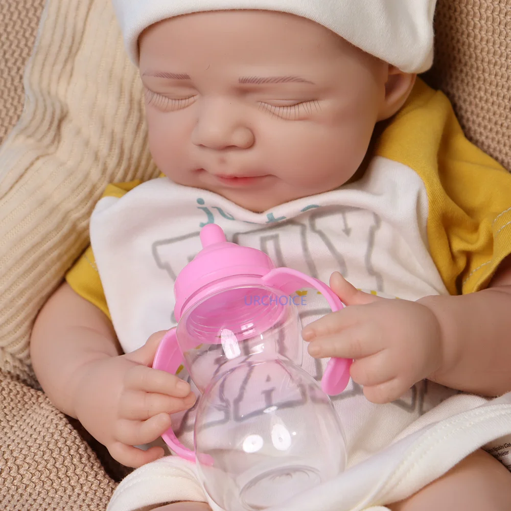 18Inch Lifelike Silicone Reborn Baby Doll Hand-Painted Details Newborn Soft Cuddly Girl & Boy Babies Dolls For Kids Age 3+ Toy