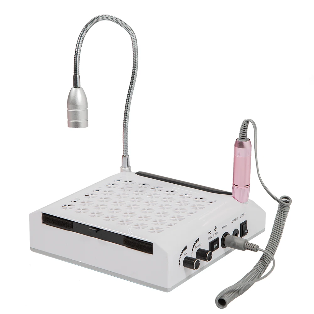 Professional  Polish Nail Equipment Table Manicure Dryer Machine Vacuum cleaner with LED Lamp 100-240V