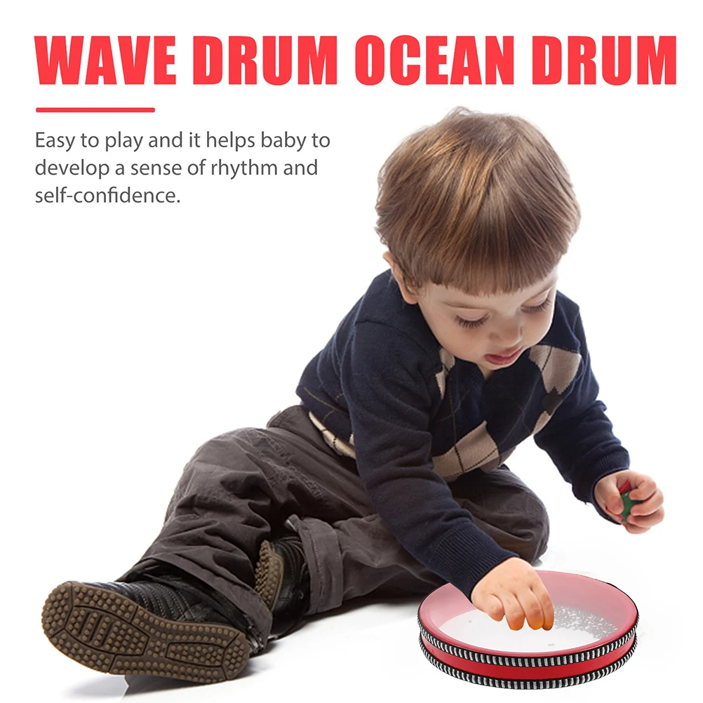 

Surf Drum Music Toys Hand Instrument Kids Ocean Wave Bead Tambourine Percussion Sea Children Metal