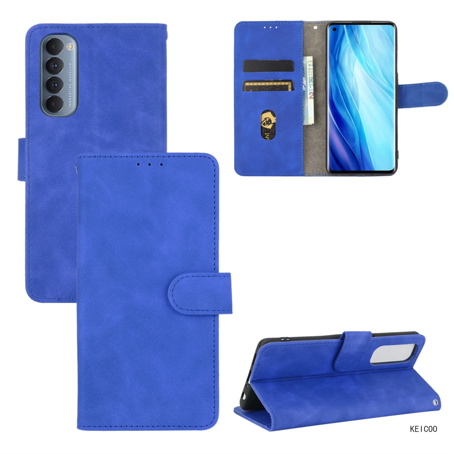 Wallet Clip for OPPO A92S A53 A32 A93 F17 Pro Reno4 Pro Z F Lite Reno3 Pro Realme 7 Pro X7 Pro Q2 Pro V3 Q2i RMX2170 Phone Case