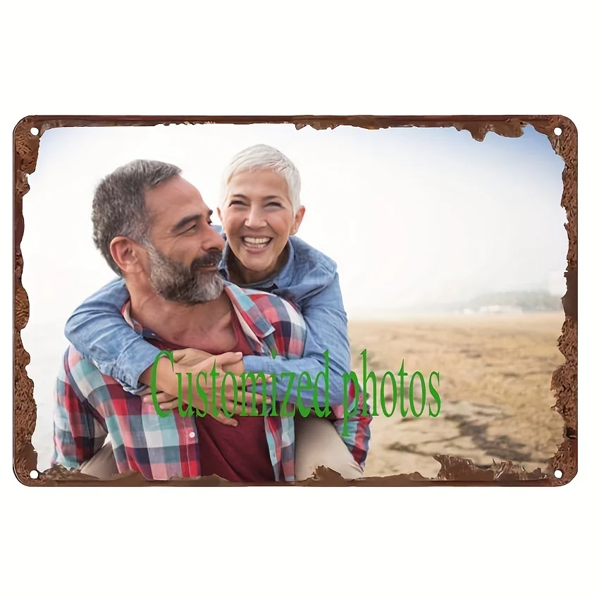 Targa in Metallo 2D Personalizzata, Insegna Fotografica Piatta - Logo o Immagine Personalizzata, Adatta per Uso Interno/Esterno Multifunzionale