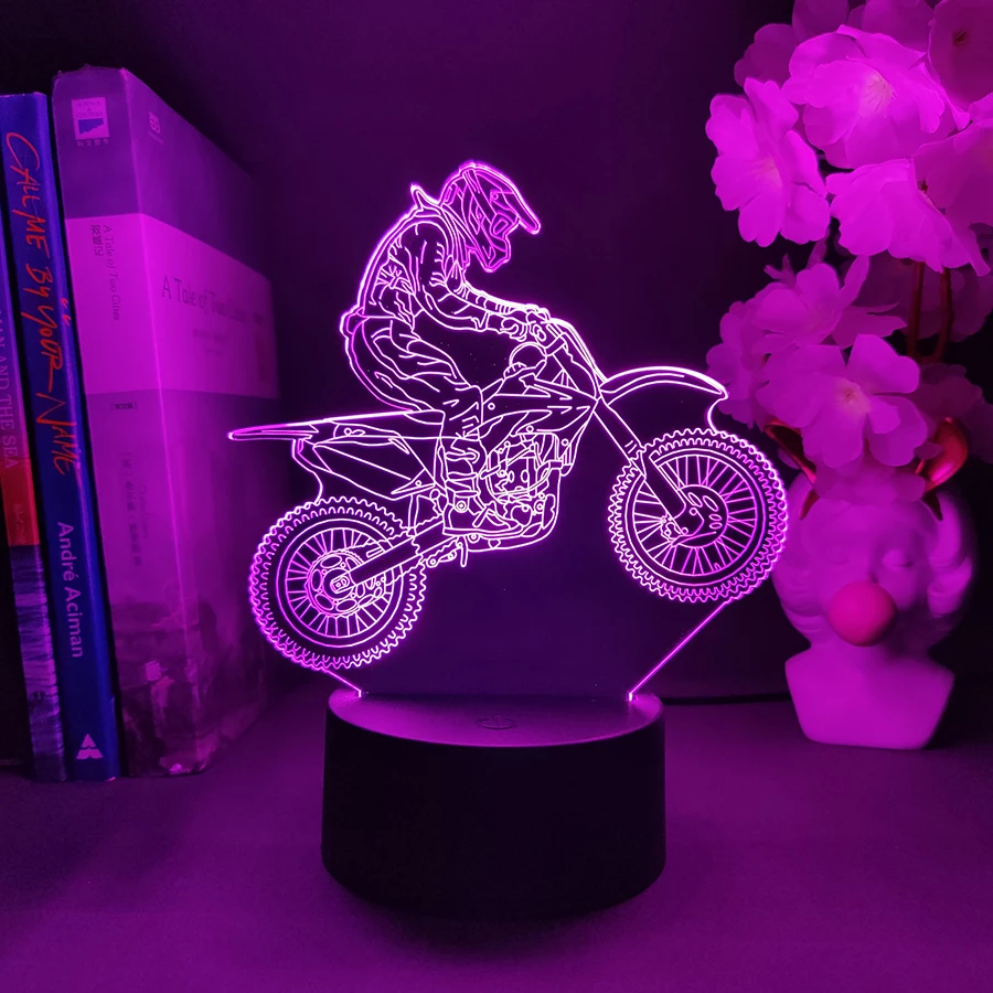 Racing Motorcycle 3D Visualization Led Night Light For Bedroom Dirt Bike Lava Lamp Children\'s Room Decor Boyfriend Birthday Gift