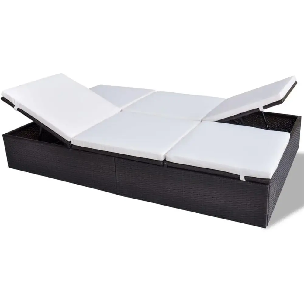 

vidaXL Patio Bed, Outdoor Daybed with Cushions, Wicker Rattan Outdoor Patio Double Chaise Lounge Bed or Garden Lawn, ern Style,