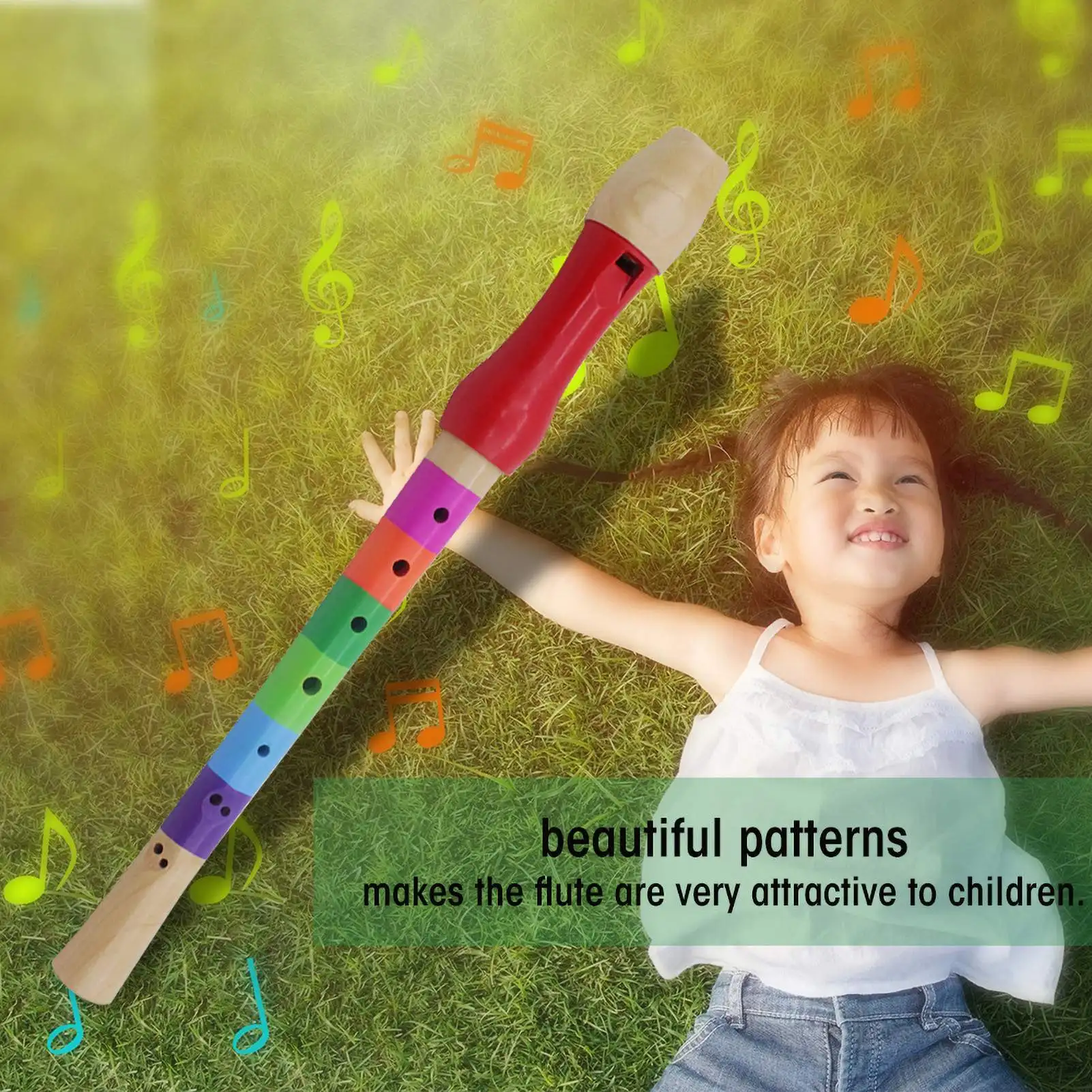 Lightweight Educational Wooden Flute Toy for Kids Children Practice