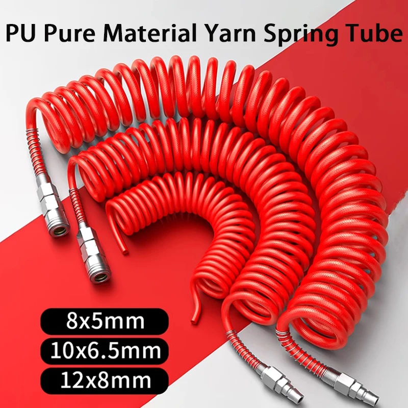 

3/6/9/12/15 Meters PU Air Compressor Hose Tube Spiral Pipe Pneumatic Polyurethane 8*5mm 10*6.5mm 12*8mm Telescopic Spring Tool