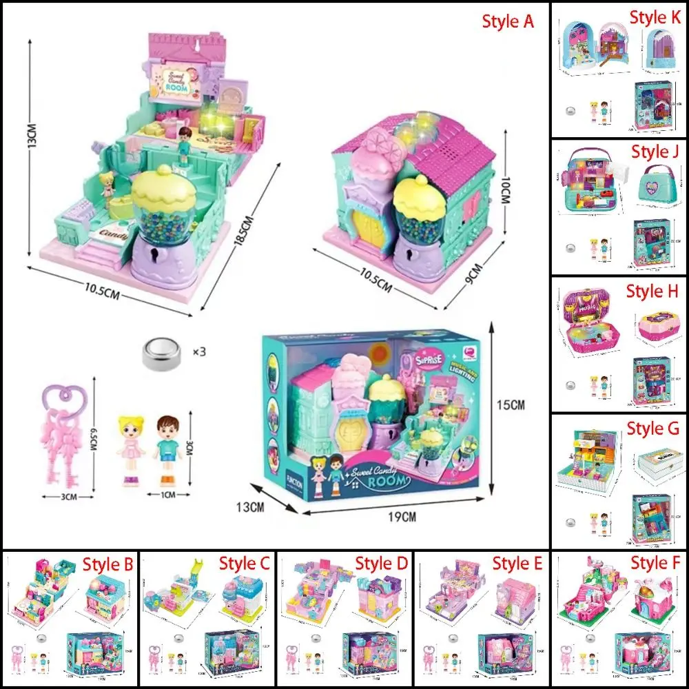 Simulação criativa jogar casa brinquedos expansíveis casas de boneca interativas com móveis cosplay 3d simulado princesa castelo brinquedo