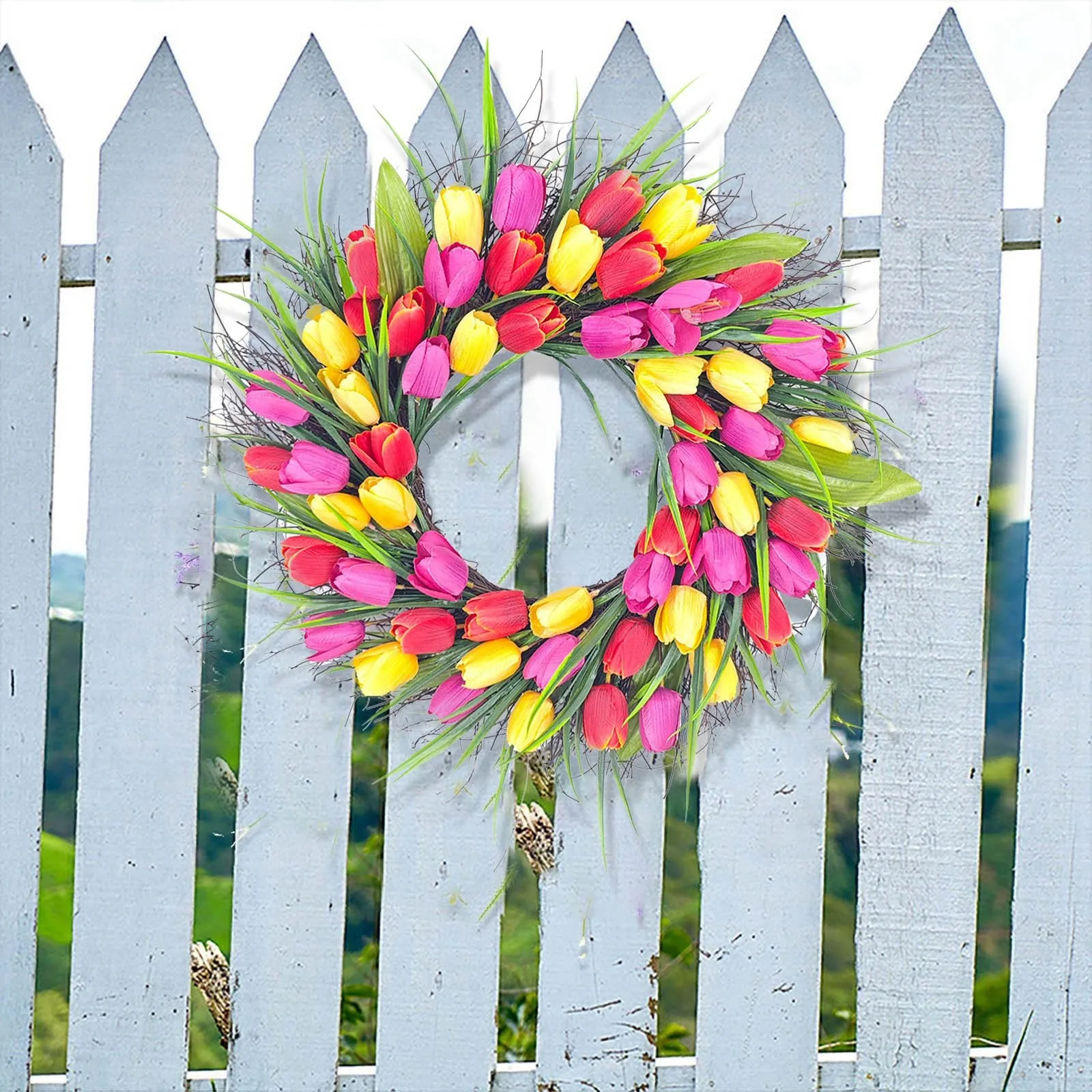 

Mother'S Day Wreath Mother'S Day Door Decoration Flower Spring Summer Wreath Home Decoration Mother'S Day Rose For Front Door