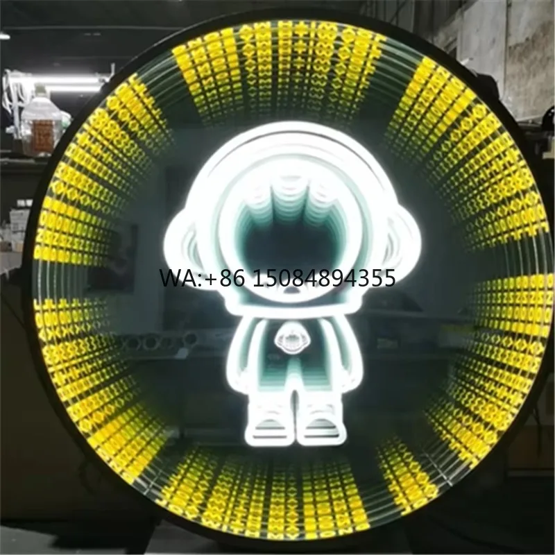 

Customizable 3D LED Infinite Mirror Sign Colorful Multilayer Abyss Neon Infinity Wall for Indoor Outdoor Advertising Decoration