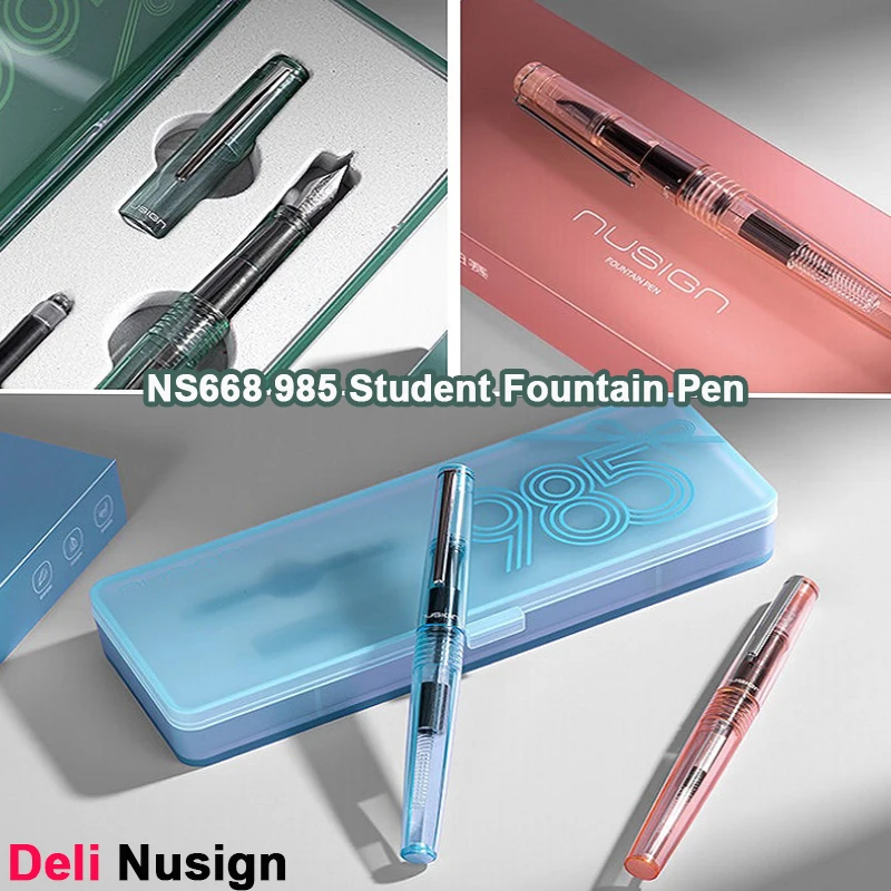 

Перьевая ручка Nusign 985 для студентов, с пером EF, немецкая 3-ступенчатая система подачи чернил, для плавного письма, тренировочная ручка для школы, офиса, каллиграфии
