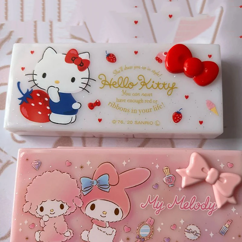 Sanrio Hello Kitty Storage Box Anime Figure Kuromi Cinnamoroll My Melody Makeup Box Kawaii Stationery Jewelry Storage Y2K