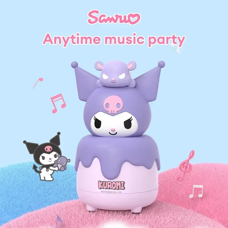 Настольный Bluetooth-динамик Sanrio JS-0175 Kuromi, симпатичный портативный громкоговоритель с ночной фантазией, светящийся в темноте, в подарок