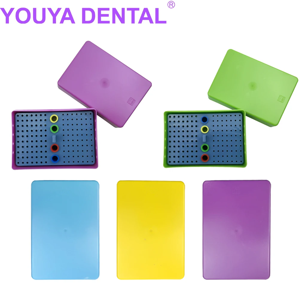 144 Holes Dental Bur Box Stand Block Endo Box for High-speed Dental Burs Disinfection Box Autoclavalbe Sterilizer Endo Files Cas