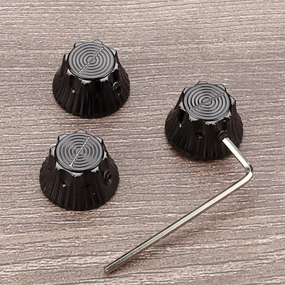 

4pcs Sunflower Metal Knobs Black, Electric Guitar Knob Caps For Volume Tone Control, Guitar Accessories, Toggle Switch Tip Knob