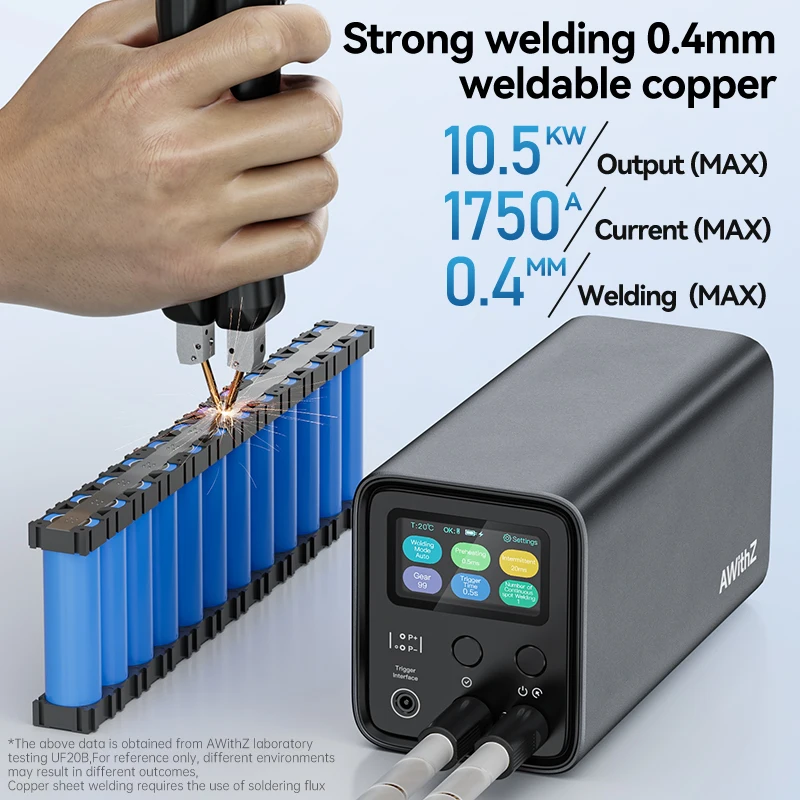 

AWithZ UF20B 10500W Battery Spot Welder WP240 Pen 0.4mm Precision Welding 99 Levels for Phone Battery Transplant/DIY Projects