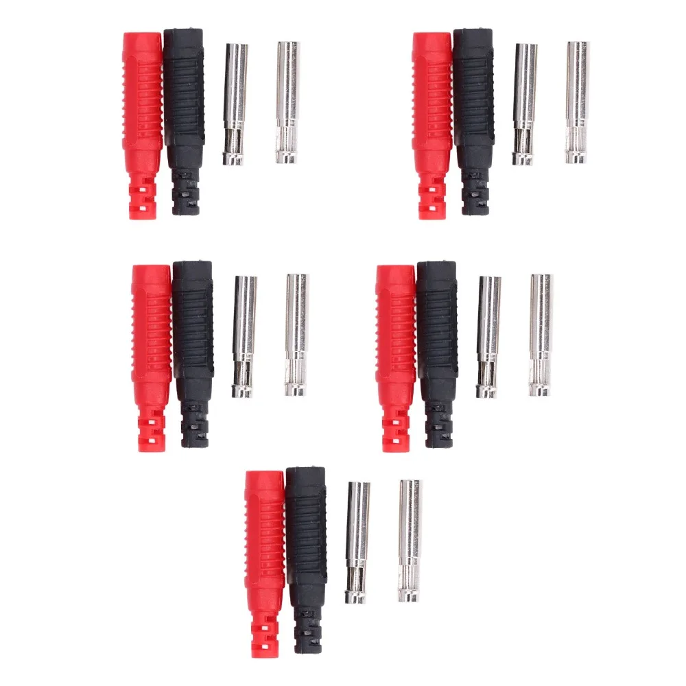 

5 Sets PA Insulated Banana Plug Lantern Type 30Vac‑60Vdc Lantern Banana Plug Insulated Safety Shrouded 4mm Probe Connectors