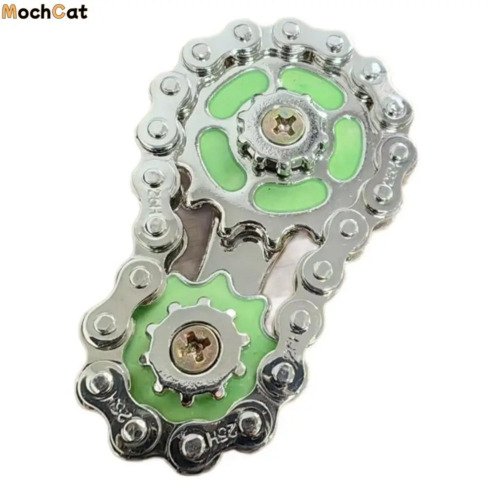 

Gyroscope Luminous Fidget Spinner Chains Gear Creative Hand Spinner Chain Gear Metal Trendy Wheel Gear Chain Gyroscope Adult