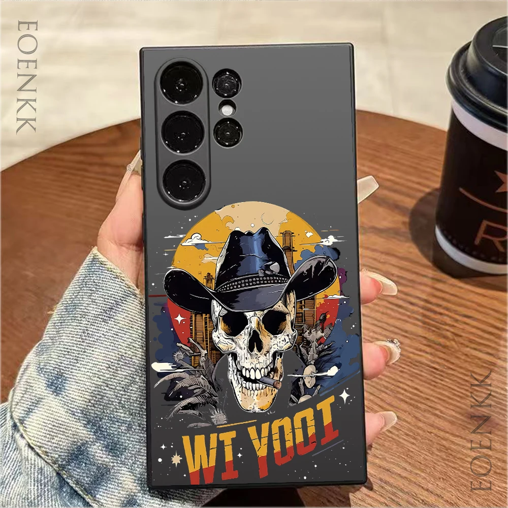 Nostalgic Cowboy Skull Phone Case For Samsung Galaxy Note 10 20 Lite S25 S24 S23 S22 S21 S20 Ultra FE Plus 5G Shockproof Cover