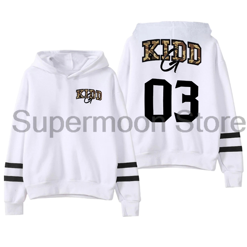 Kidd G KG هوديي 2025 جولة حول العالم بدون جيوب قضبان متوازية كم ملابس الشارع الشهير النساء الرجال قمصان سويت شيرت بقلنسوة
