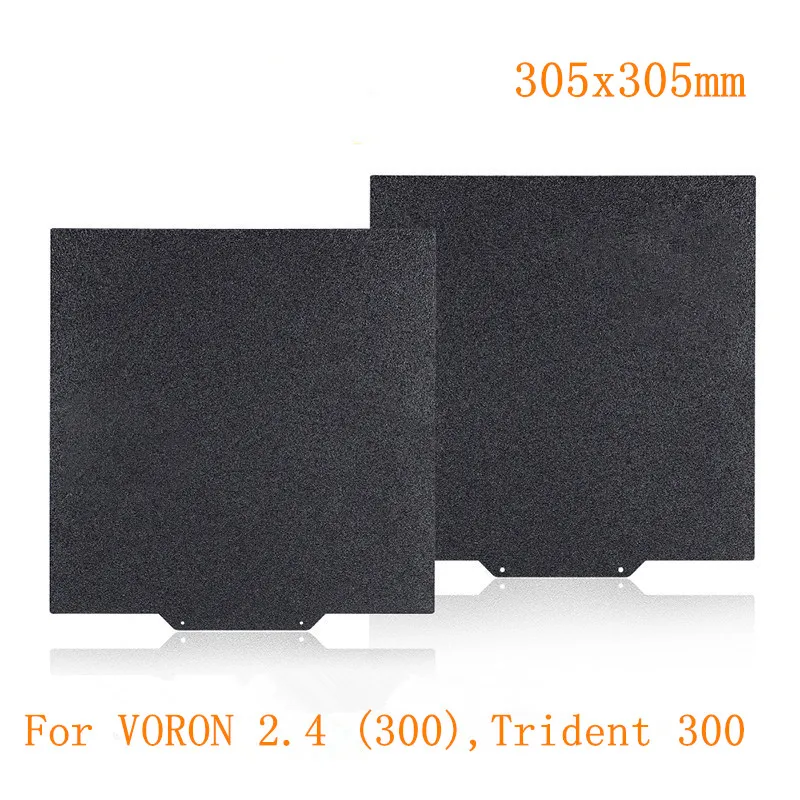 ENERGETIC 3D Printer Textured Black PEI Sheet for Voron 2.4 300/Trident 300 Build Plate Spring Steel Sheet Flex Bed 305x305mm