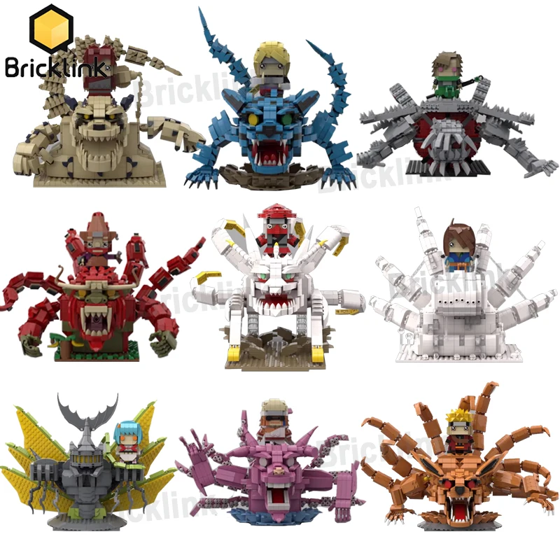 

Bricklink MOC Nine Tails, Япония, ниндзя, аниме-фигурки, Brickheadz и Bijuu, наборы монстров и животных, строительные блоки, детские игрушки, подарок