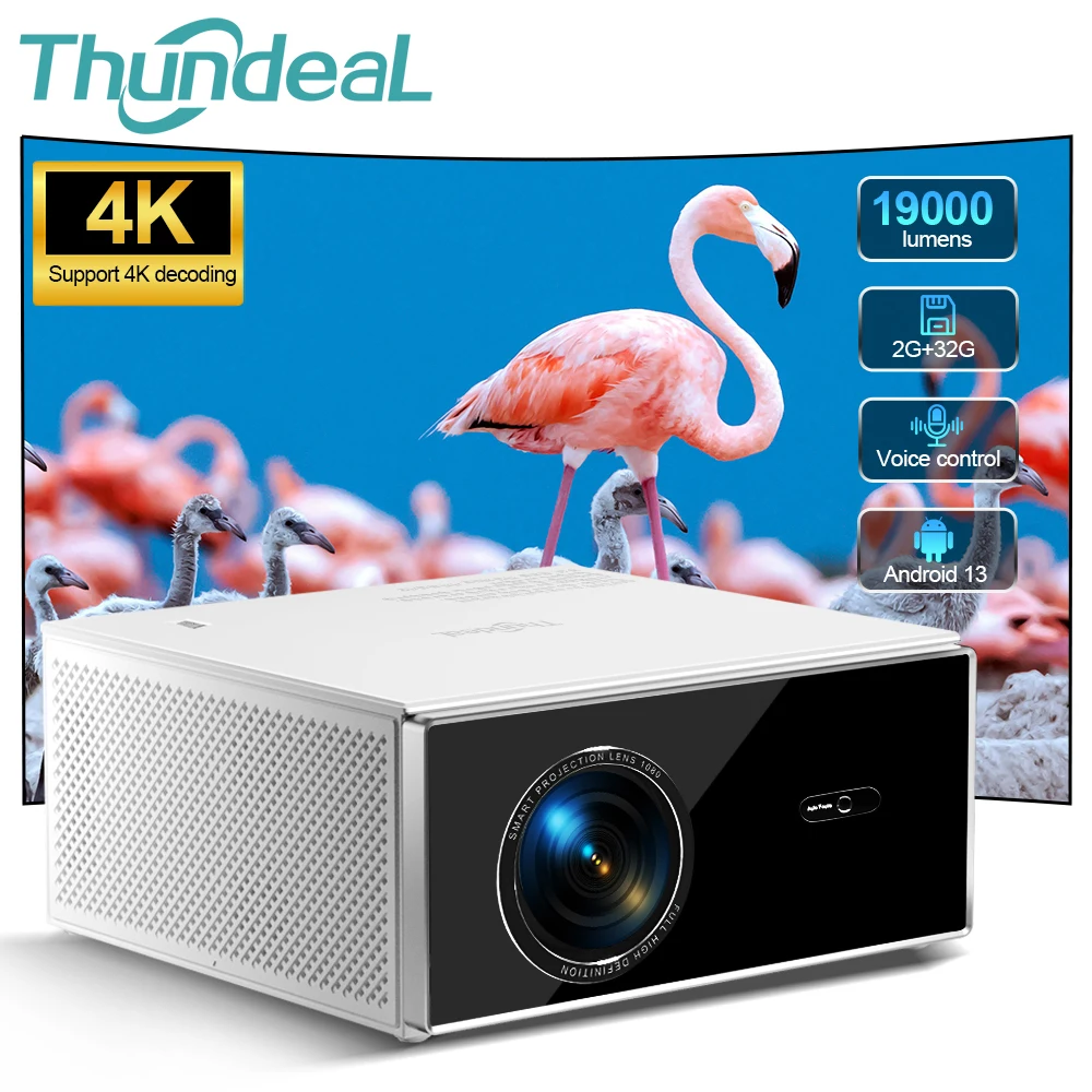 ThundeaL 2K 4K Full HD Projector TDA7W 2G 32G Video Home Theater 5G WiFi Android TDA7 Portable Proyector Cinema 3D Beam Projetor