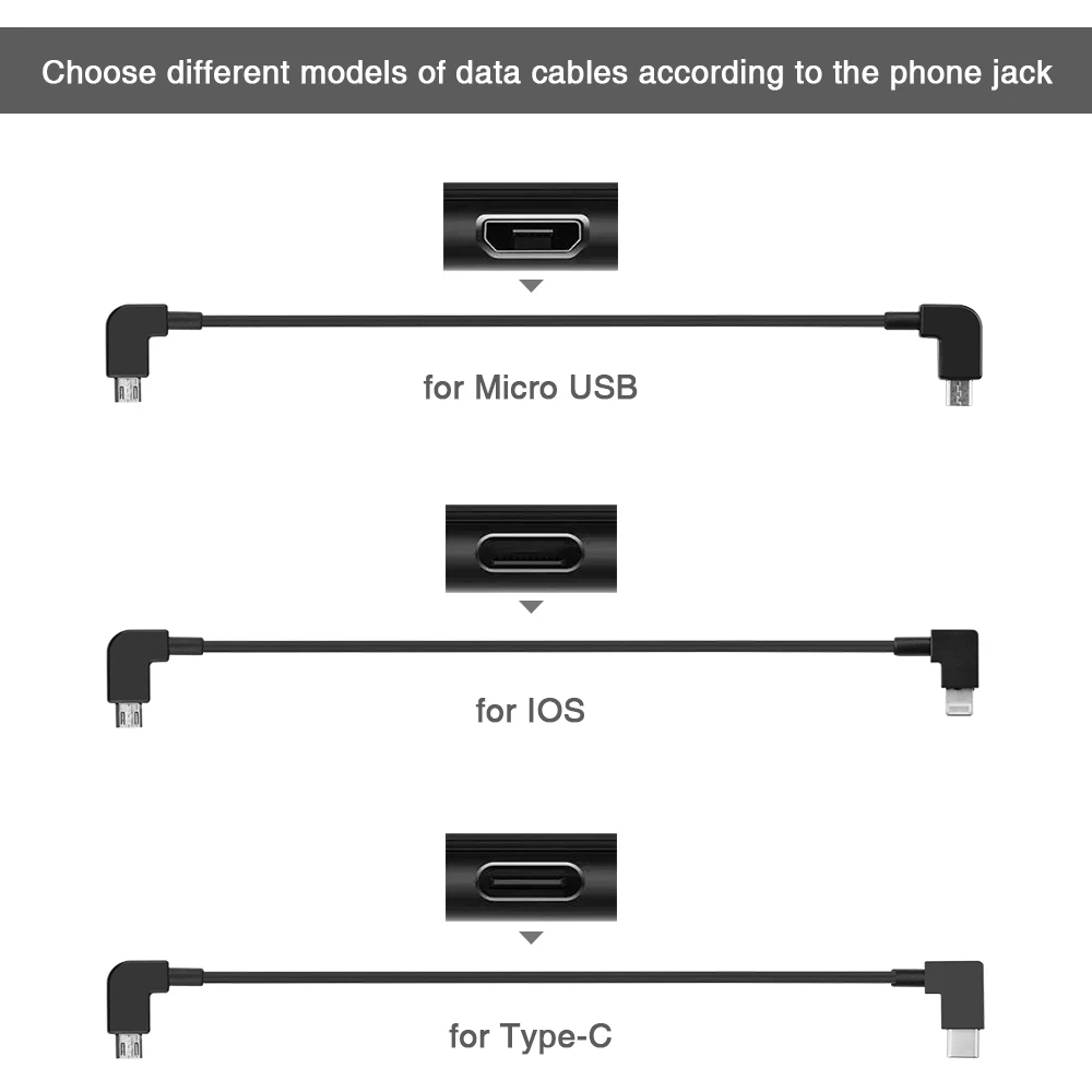 Cable de datos OTG de 30cm para DJI Mavic Pro/2 Zoom Pro/Mini/SE Spark, conector de Dron, tableta, teléfono, Cable micro-usb tipo C