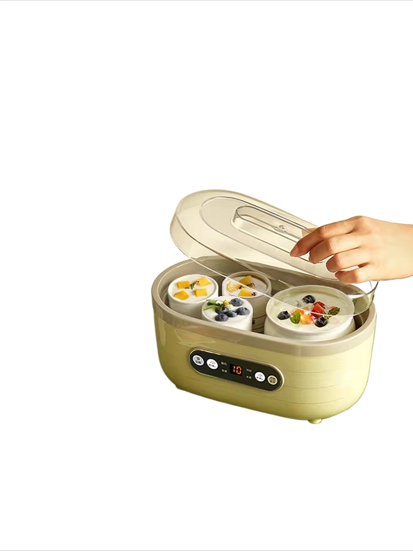 Fully automatic yogurt maker, compact, multi-functional, ceramic, all-in-one machine for fermenting natto and rice wine