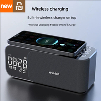 Xiami Youpin 3 In 1 Qi Wireless Charging With Bluetooth Speakers LED Time Clock Night Light FM Radio Hands-free Calling Function