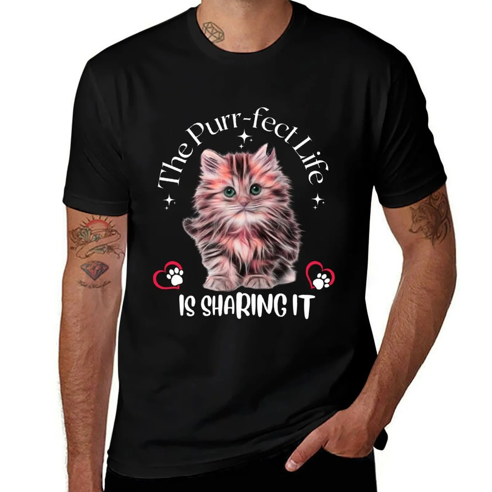 The Purr-fect life, is sharing it T-Shirt Holiday Lightweight T-Shirt