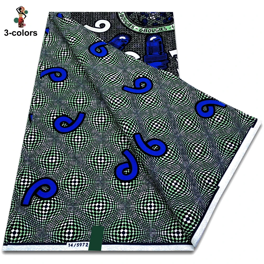 

Comfortable Block Print African Wax Fabric 100% Cotton Ghana Nigeria Women Pagne Material 6 yards Soft Ankara Wax Fabric