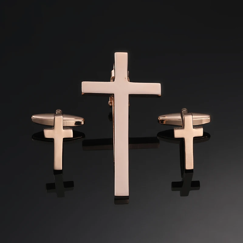 Hoge Kwaliteit Christelijke Cross Tie Clip Manchetknopen Voor Heren Franse Shirt Manchetten Knopen, De Beste Keuze Voor Cadeau Geven