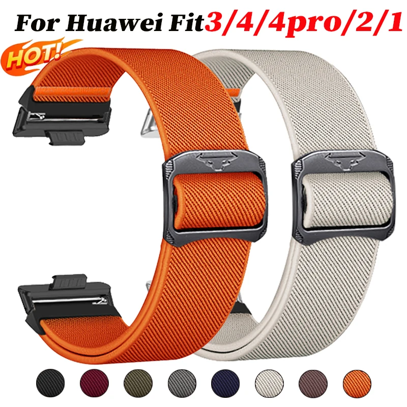 

Нейлоновый ремешок для часов Huawei Watch Fit 3/4/4pro, спортивный ремешок для мужчин и женщин, эластичный спортивный браслет для часов Huawei Fit2 Fit1, аксессуар для часов