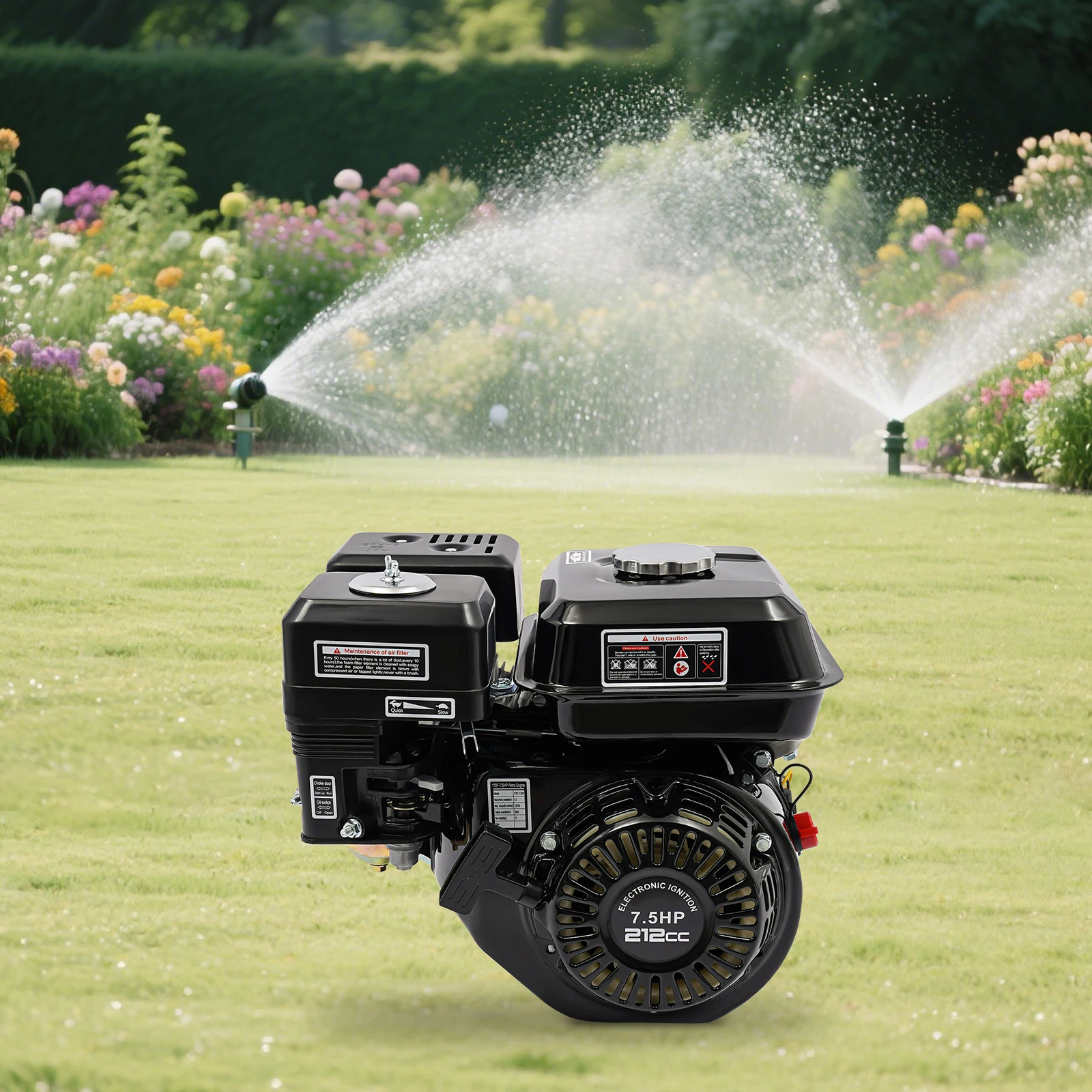 Moteur à essence 7,5 HP, arbre de 20 mm OHV, démarrage par traction, moteur à essence refroidi par air pour générateur, pompe à eau, Go-Kart