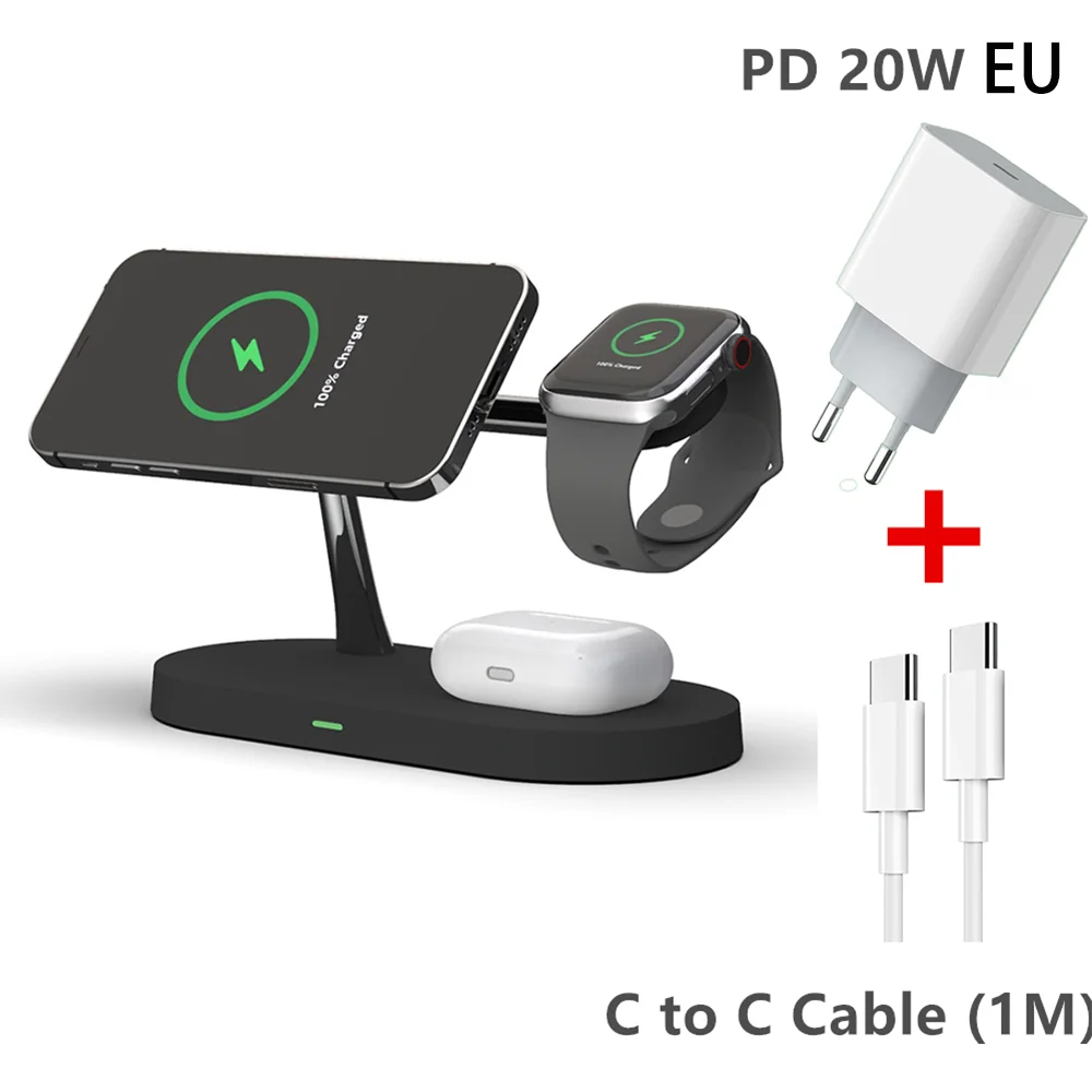 

3 in 1 Wireless Charger Stand for Magnetic iPhone 12 13 14 15 Pro Max Airpods Pro 2 3 Apple Watch 3 in 1 Charging Station