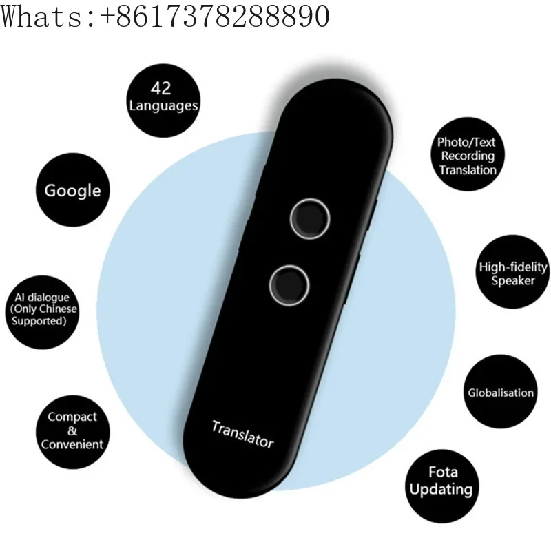 Portable Mini Multi Language Smart Translator 42 Languages APP Translation Bluetooth Wireless Two-Way Real Time Instant Voice A1